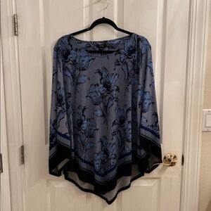 Alfani Blue Floral Blouse